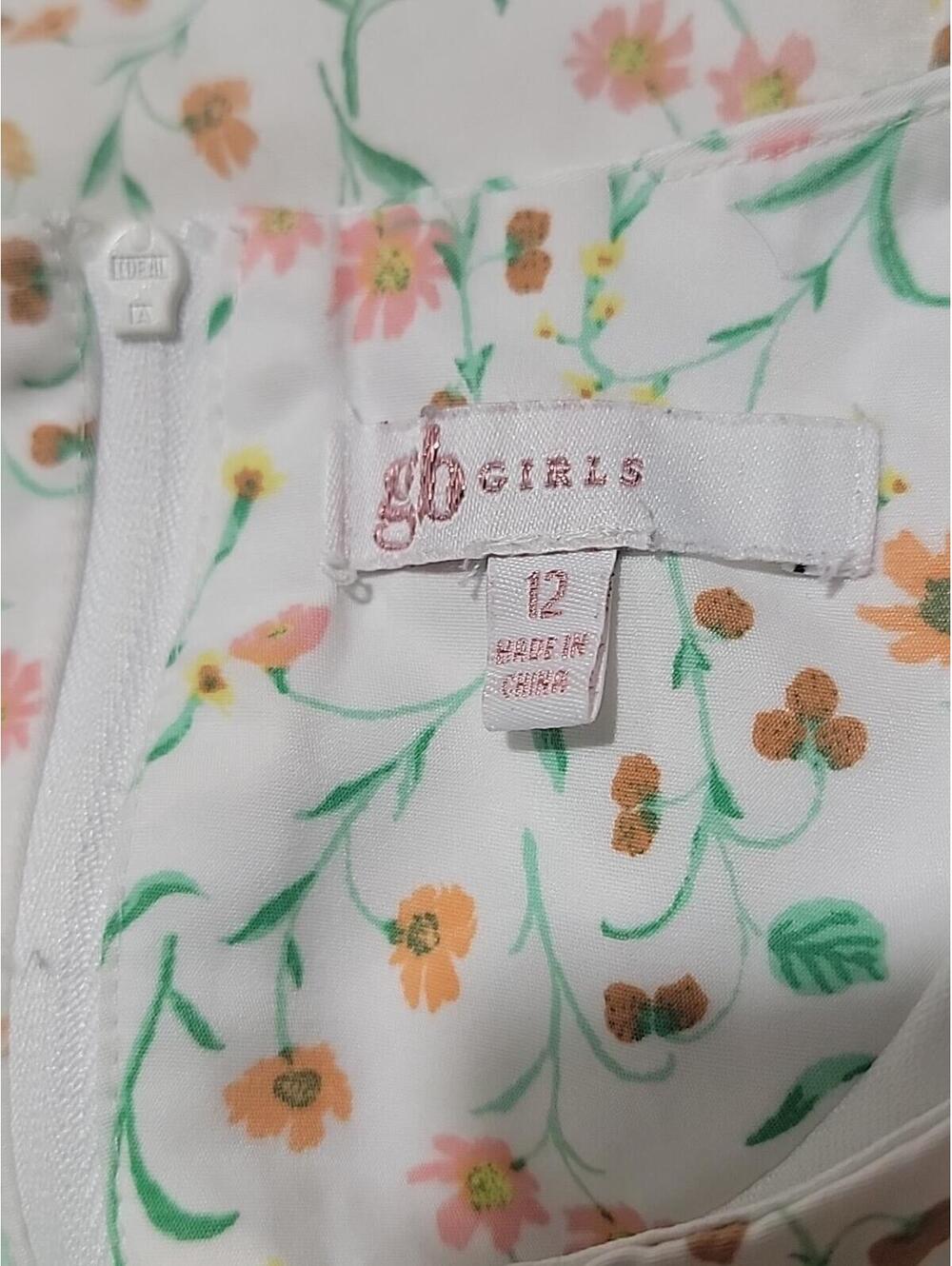 GB Girls Jumpsuit Romper Size 12 Floral Flutter Sleeve Pockets Zipper #CB3 - Picture 8 of 10